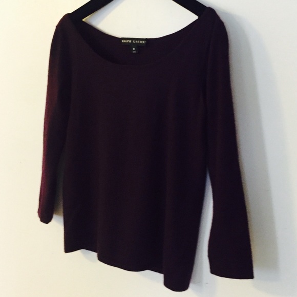 RL Black Label Cashmere Top in Merlot - Picture 4 of 9